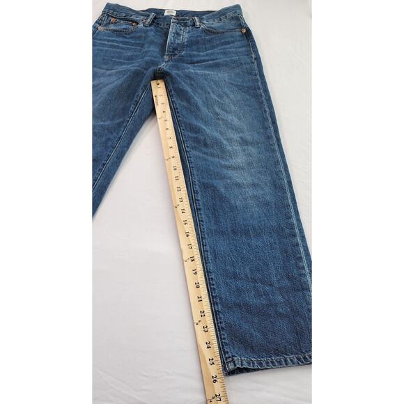 Cone Denim Jeans Womens 28x26 Blue High Rise Straight Leg Y2K Button Fly Casual - Picture 8 of 11